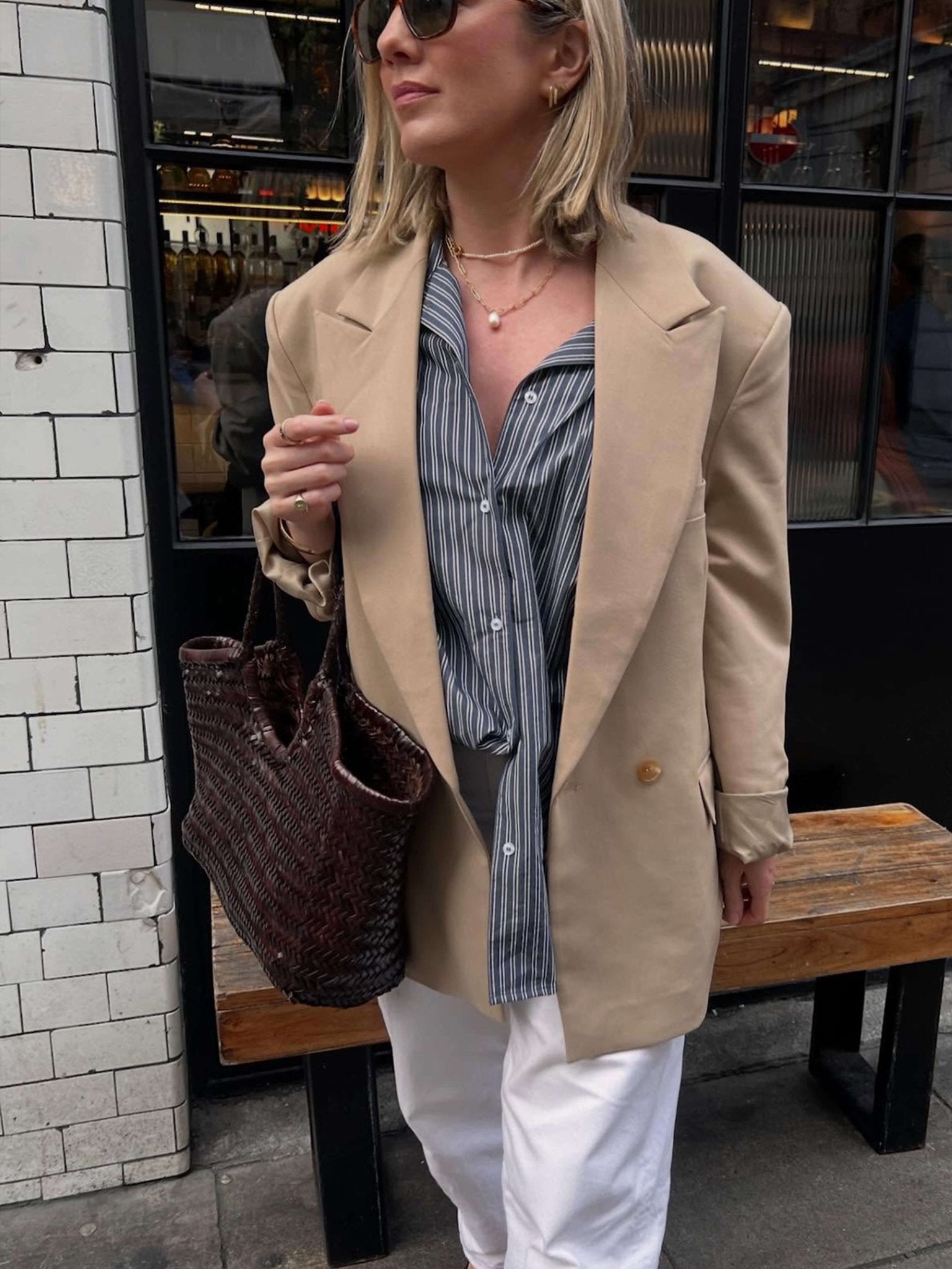 Rica Woven Faux Leather Bag