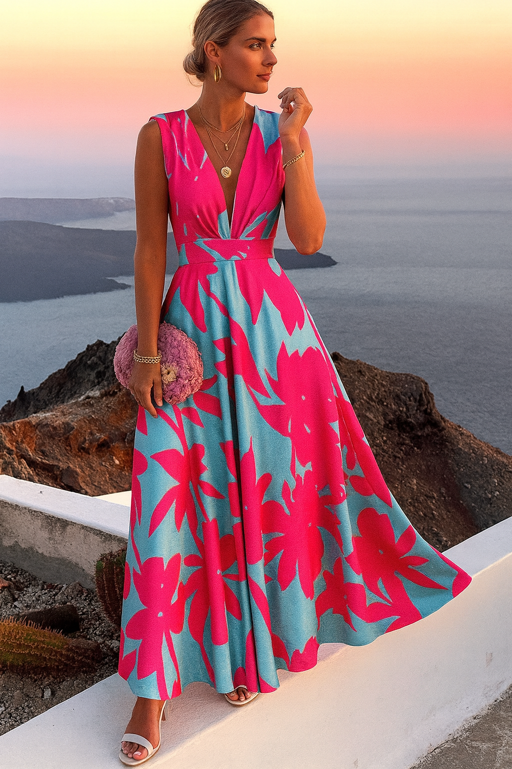 French dress with floral middle waist fragrance