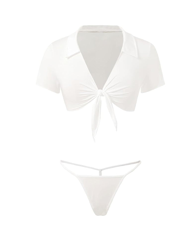 Conjunto de Lencería Sexy de Juego de Roles Escolar – 4 Piezas