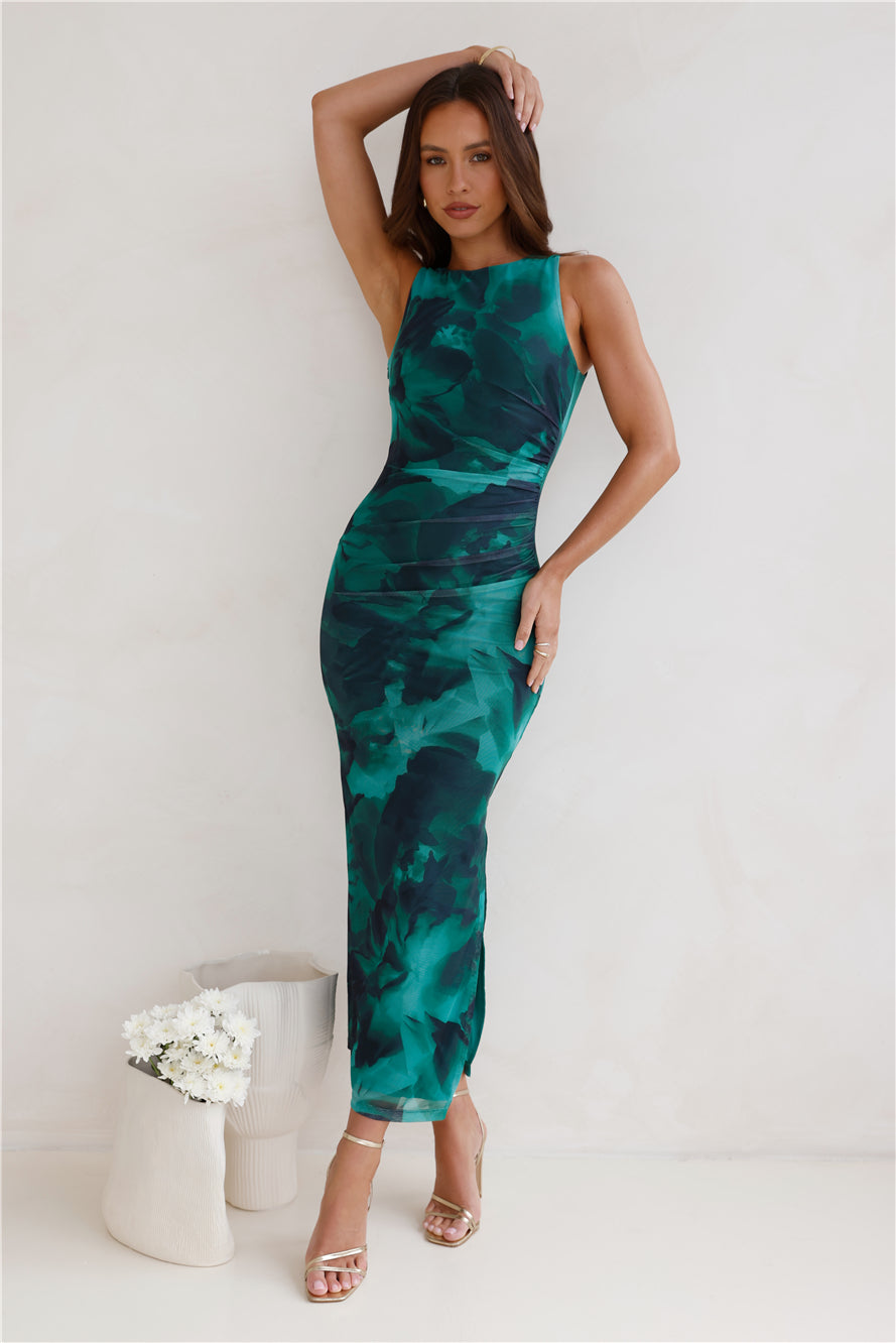 For The Party Mesh Maxi Dress – Tropical Elegance & Seductive Fit
