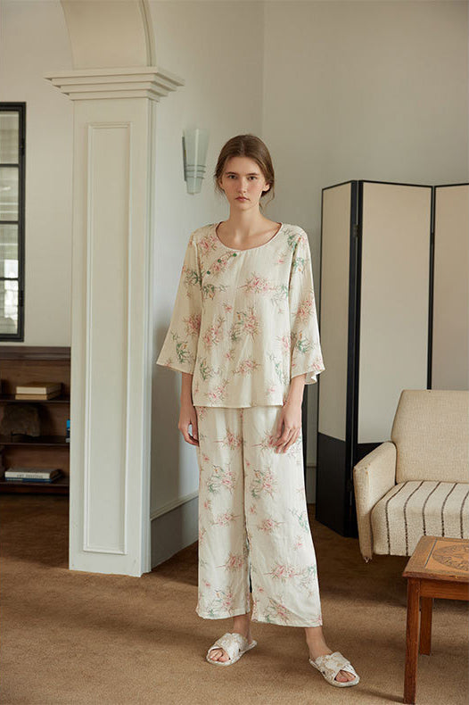 Eco-Friendly Fiber Printed Pajama Set