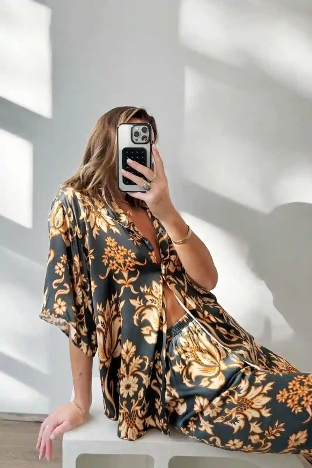 Golden Mystery Lotus Pajama Set