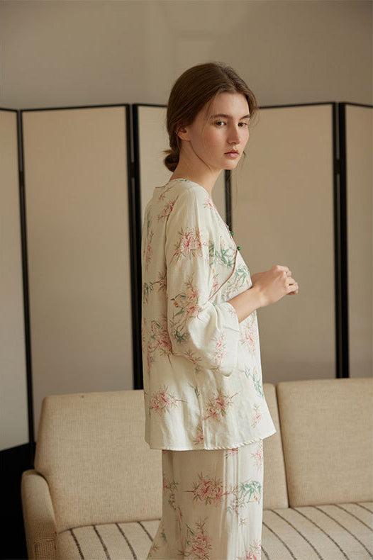 Eco-Friendly Fiber Printed Pajama Set