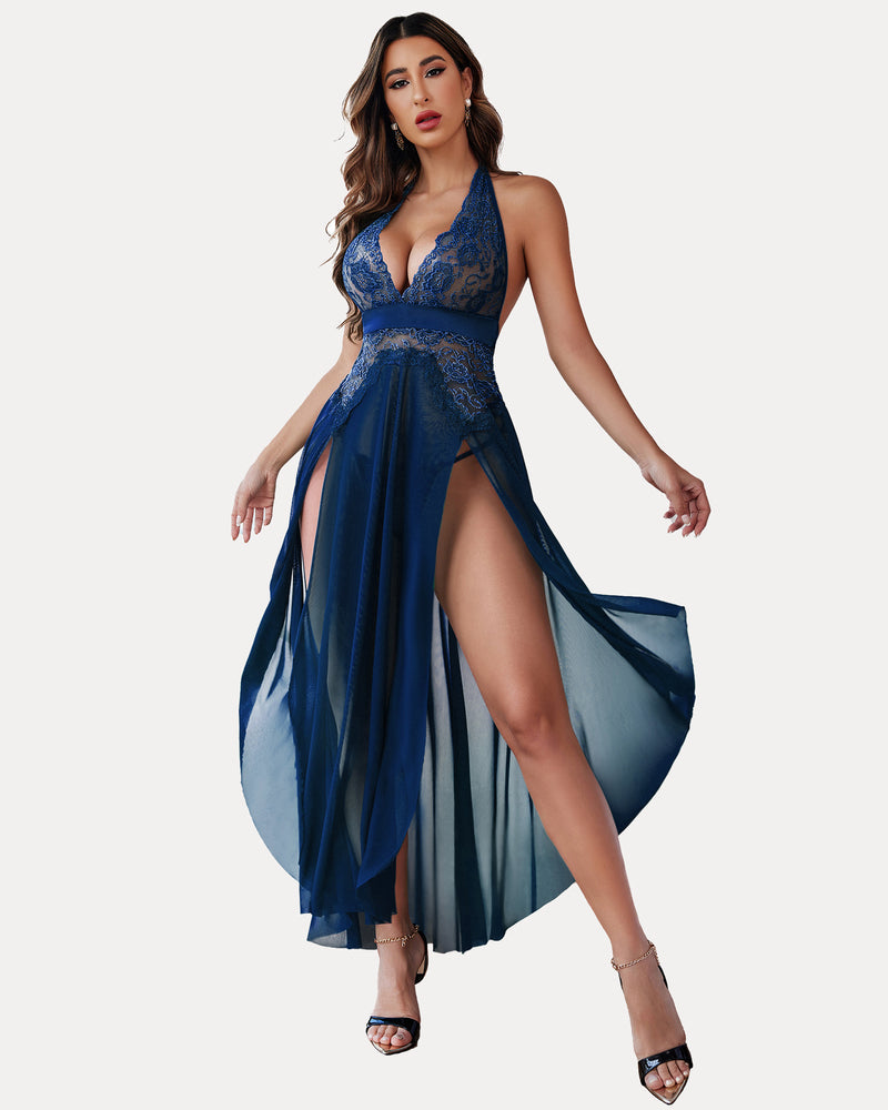 Camisón con Escote Profundo en V Estampado de Leopardo