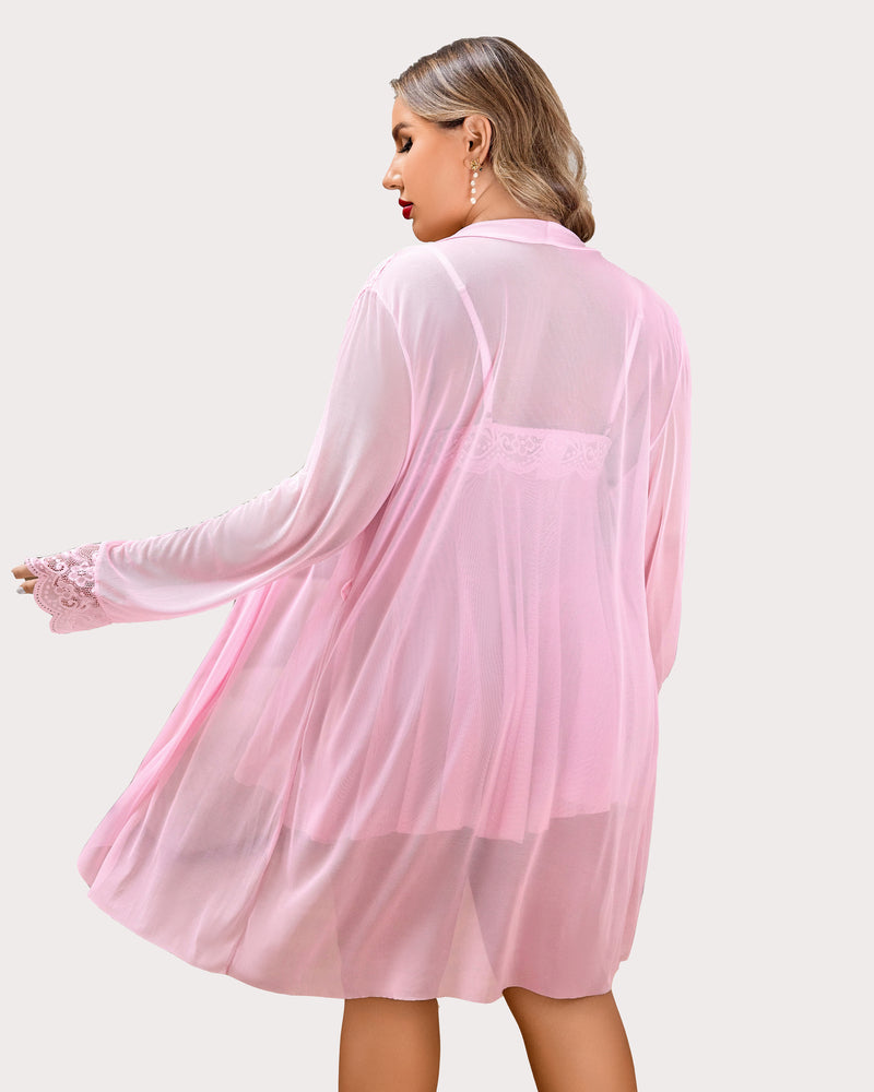 Conjunto de Lencería Exótica de Encaje – Sleepwear Talla Grande