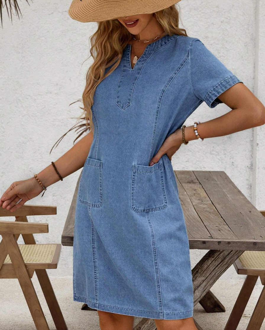 Bella™ | Soft denim dress with pockets