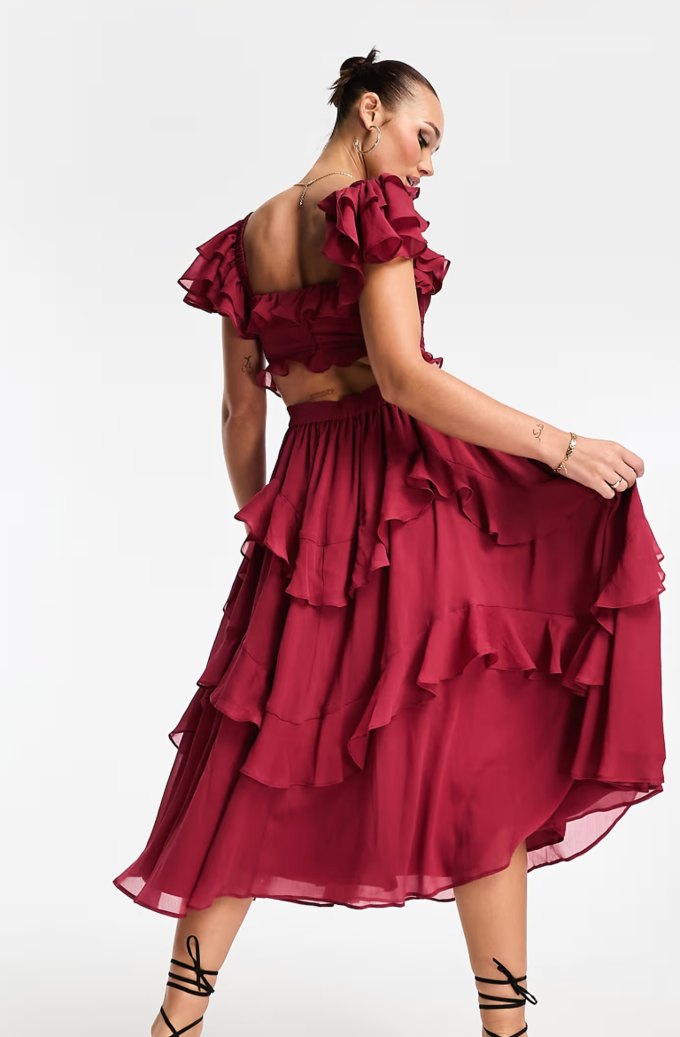 Quinlan - Elegant High-Waist Dress with Lace Trim