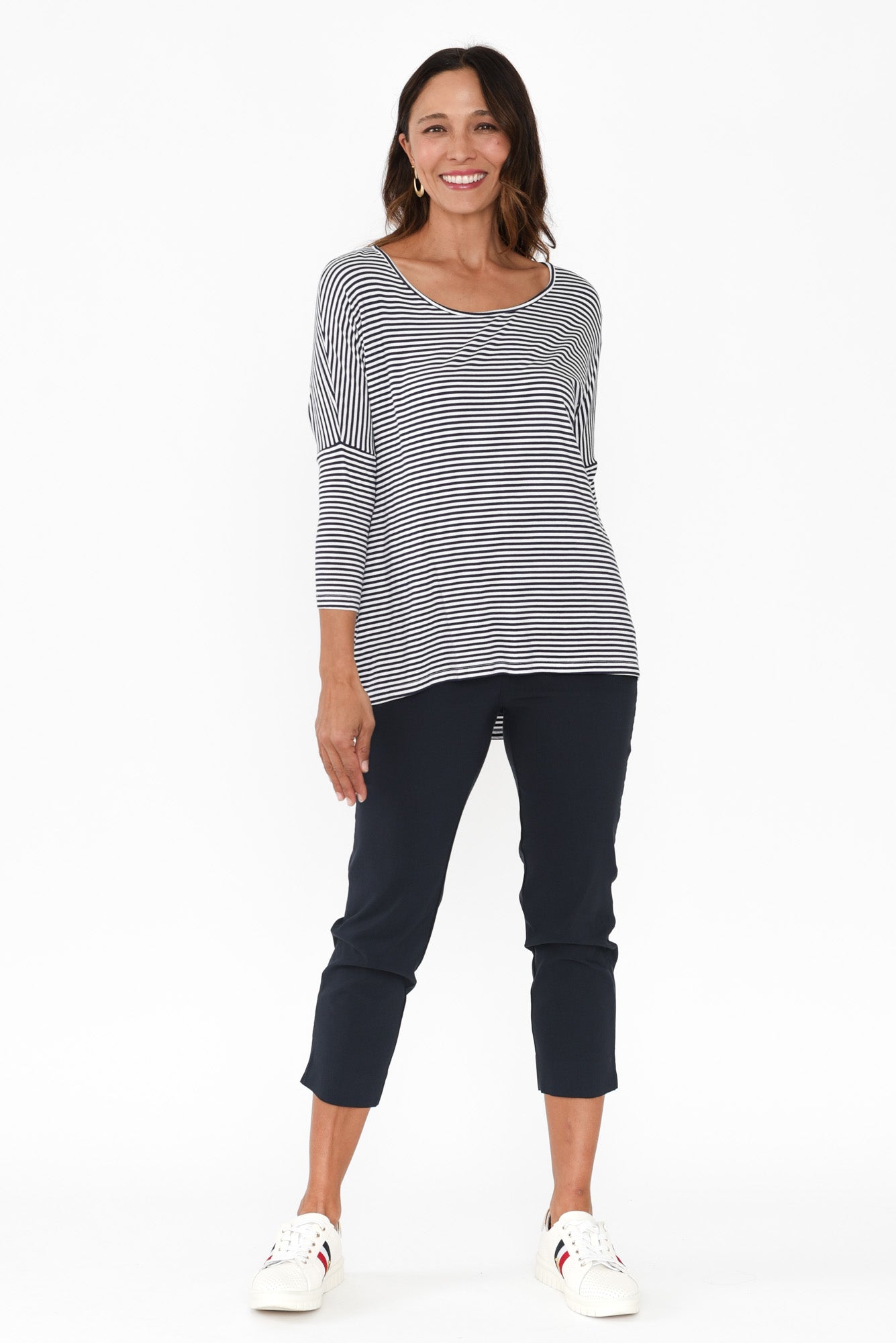 Pantalones capri elásticos azul marino Cody