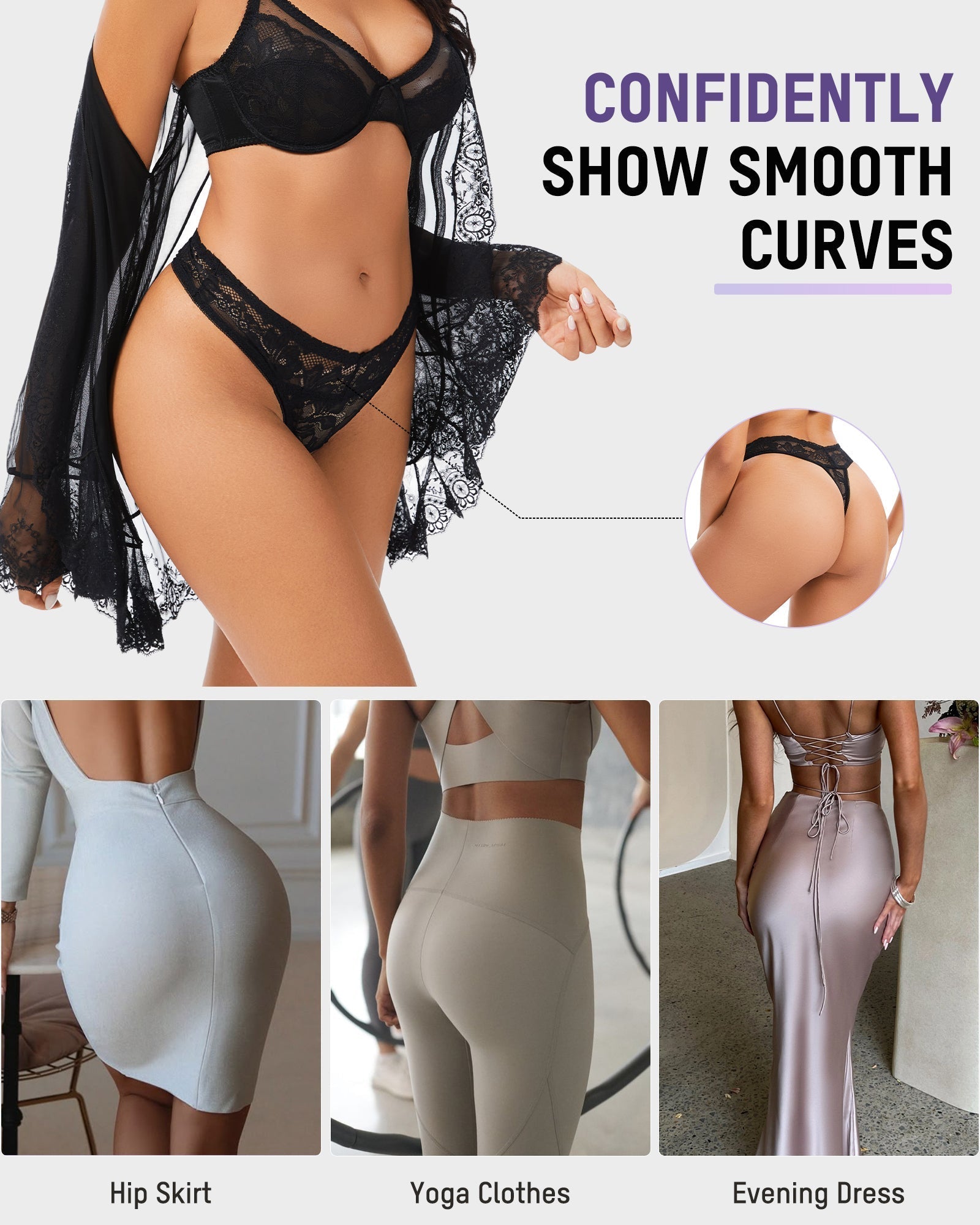 Elegante Conforto – Fio Dental de Renda Floral (Pacote com 3)