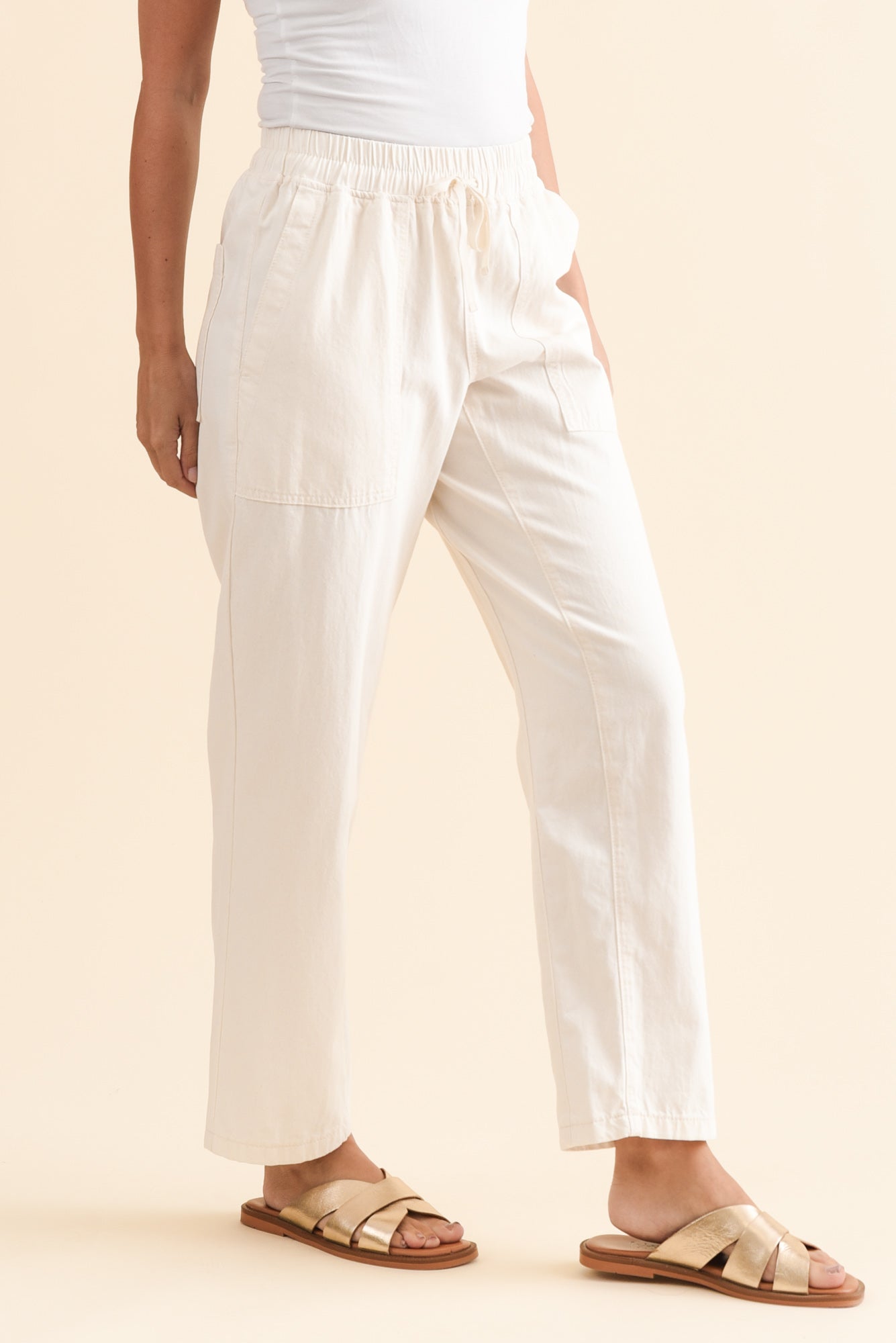 Pantalones jogger de algodón blancos Quinn