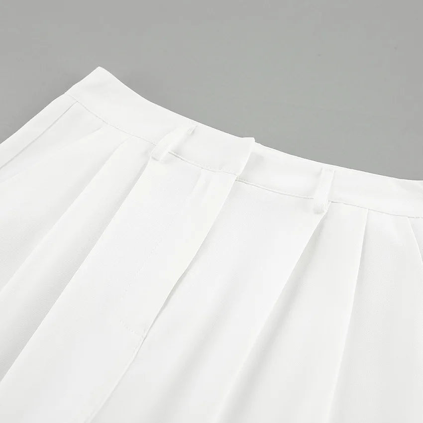 Pantalones blancos de mujer estilo lujo ligero