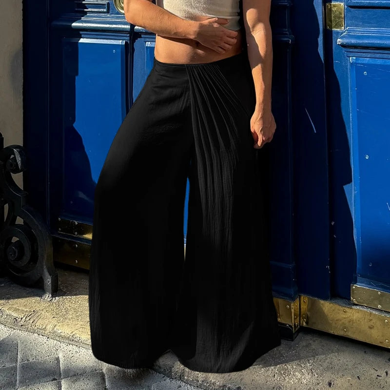 Falda irregulares para hombre INCERUN, de color liso, con cintura elástica