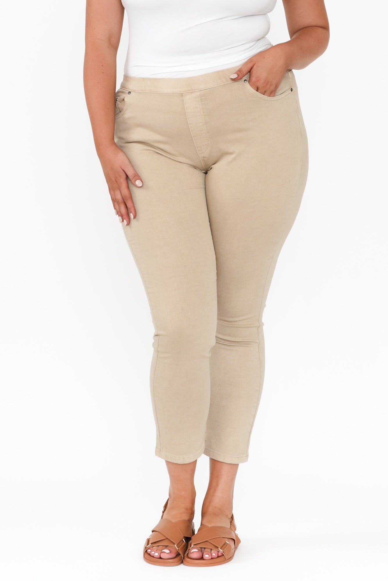 Jeans Elásticos Zadie Beige