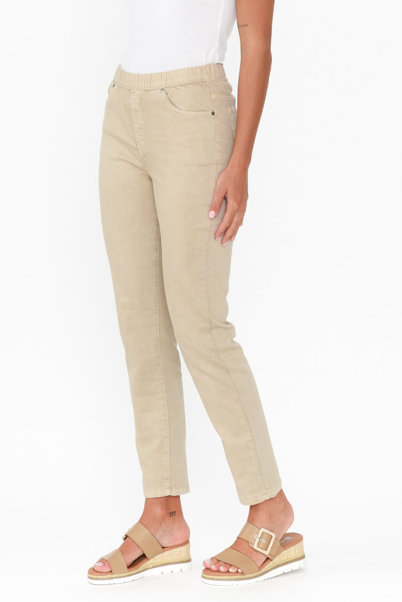 Jeans Elásticos Zadie Beige