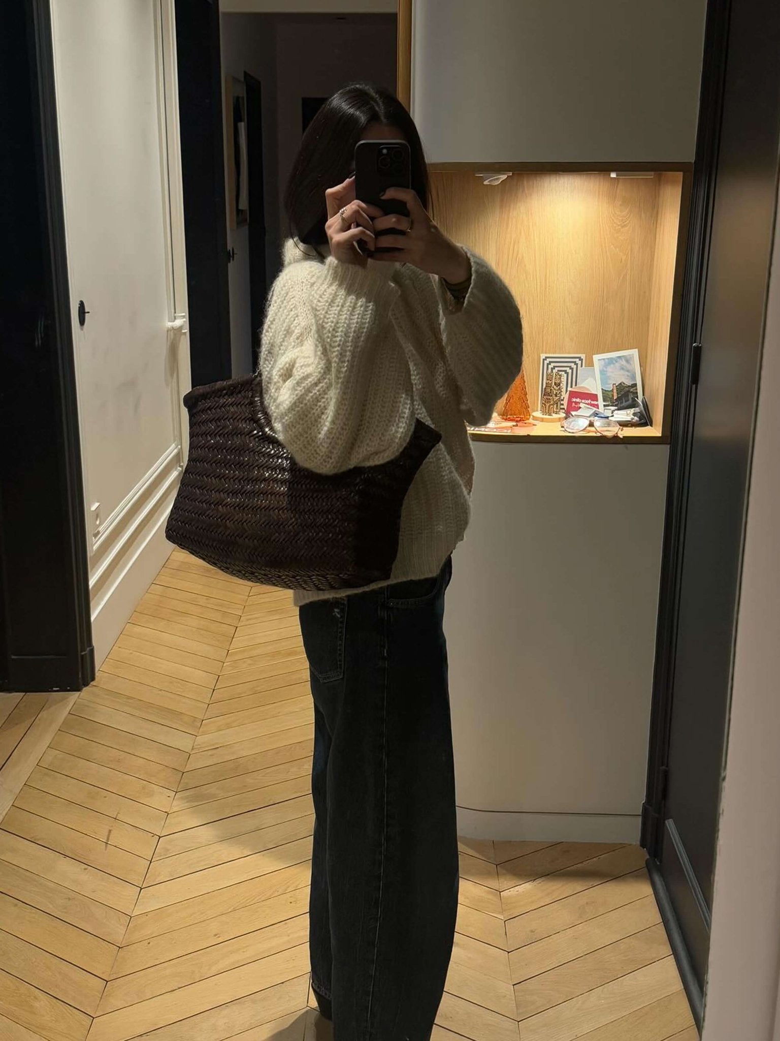 Rica Woven Faux Leather Bag