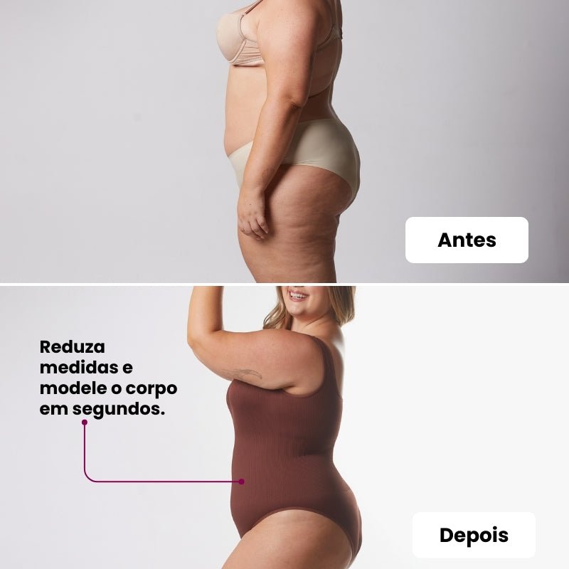 Sutiã Push Up + Body Shaper Canelado - Combo Irresistível