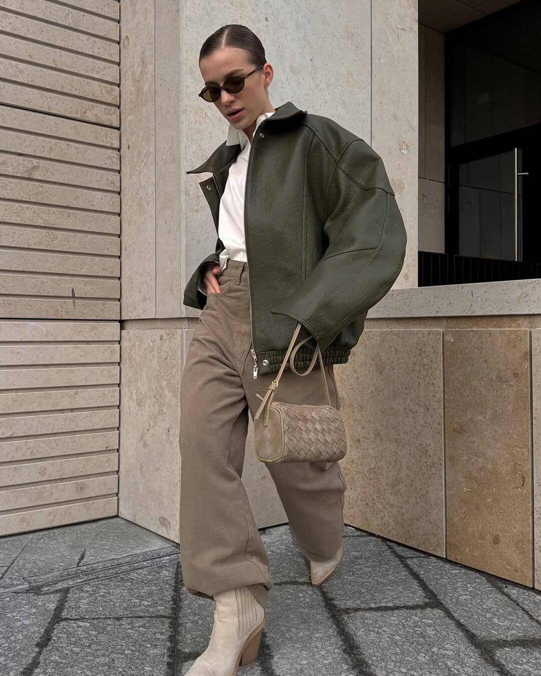 Jessica Woven Suede Bag