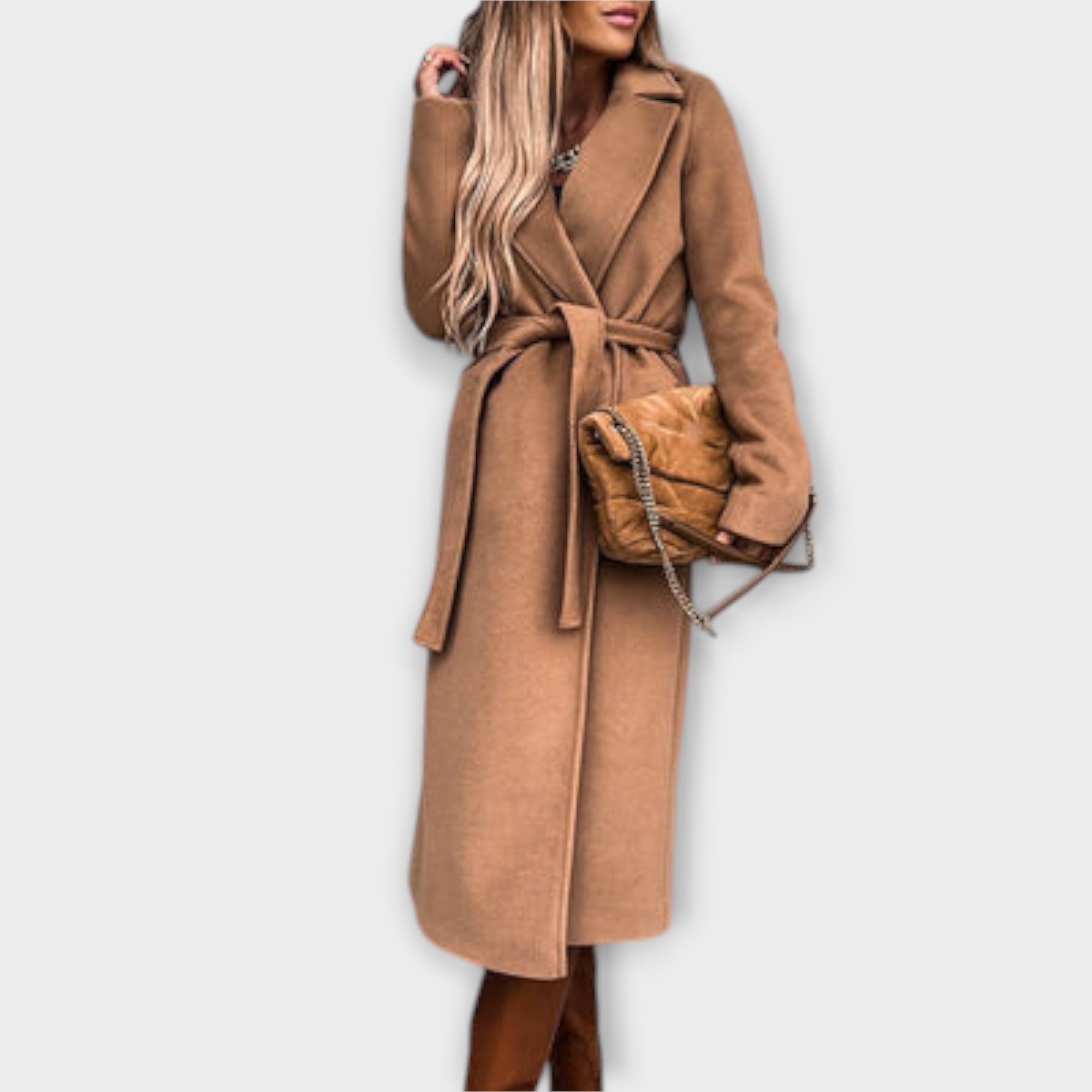 Eliza - Stylish long coat with belt