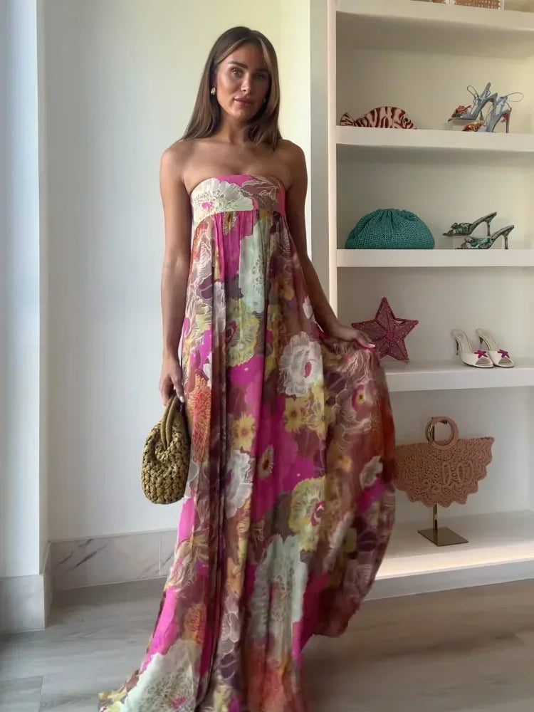 Petal Whisper Maxi Dress | Romantic Flowing Dress with Delicate Details