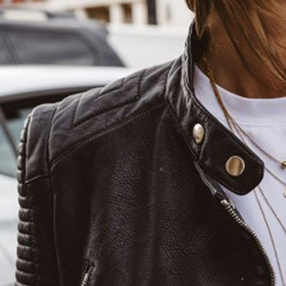 Kiki | Timeless Structured Zip-Up Vegan Leather Jacket