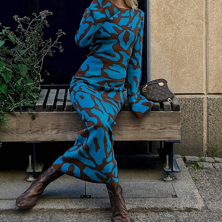 Ava Jacquard Knit Midi Dress