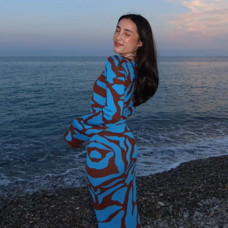 Ava Jacquard Knit Midi Dress