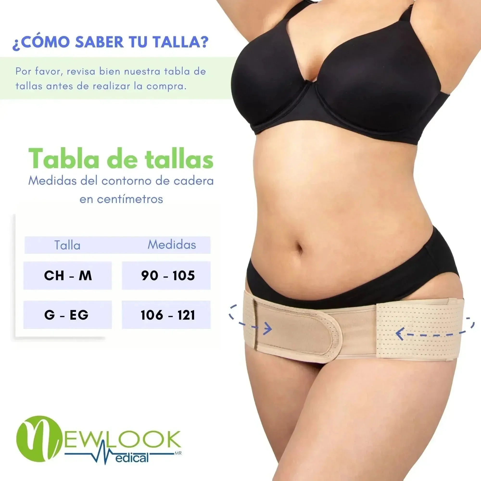 NEW LOOK Cinturón Sacroilíaco y Apoyo de Cadera | Alivio de Dolor Pélvico, Ciática y Cadera