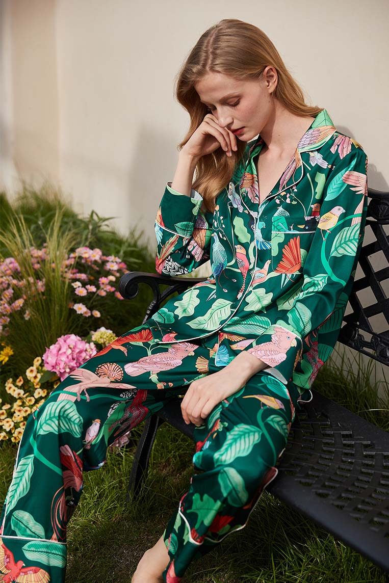 Tiger and Monkey Print Ice-Sleeve Loungewear Set