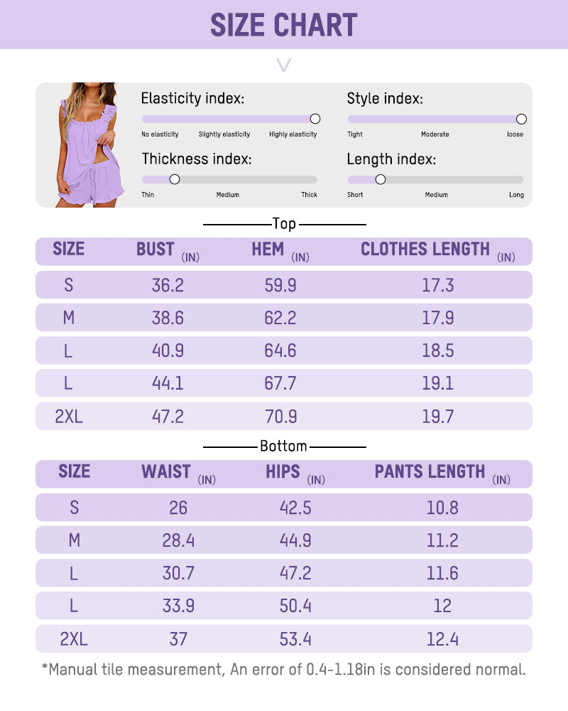 Conjunto de Pijama Feminino 2 Peças com Regata Babado & Shorts