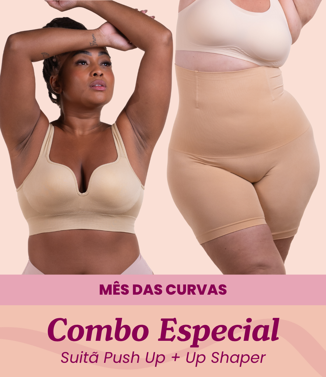 Sutiã Push Up + Bermuda Up Shaper - Combo Irresistível
