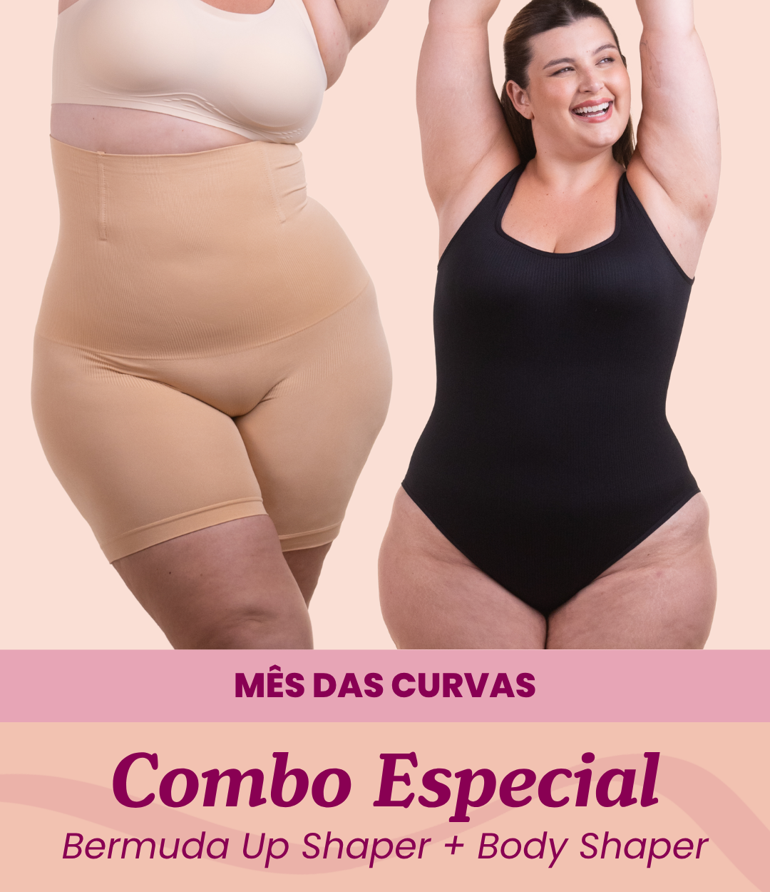 Body Shaper Canelado + Bermuda Up Shaper - Combo Irresistível