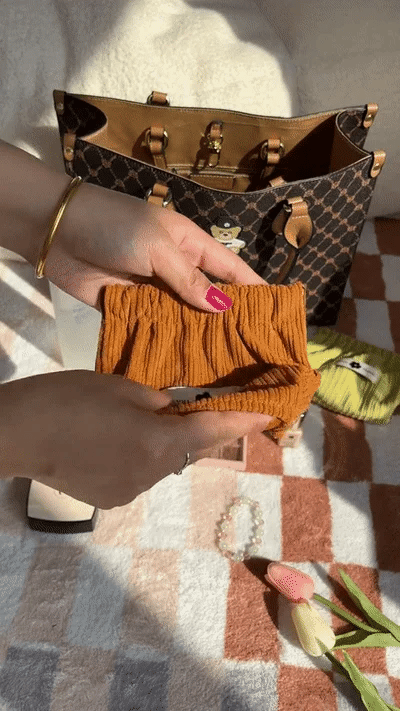 Corduroy Elastic Hair Tie Organizer