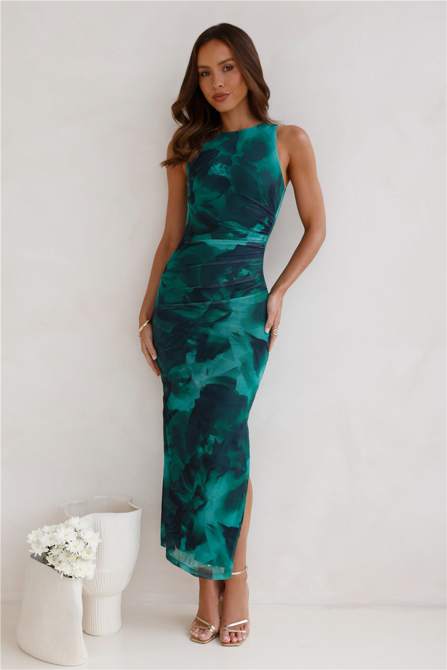 For The Party Mesh Maxi Dress – Tropical Elegance & Seductive Fit