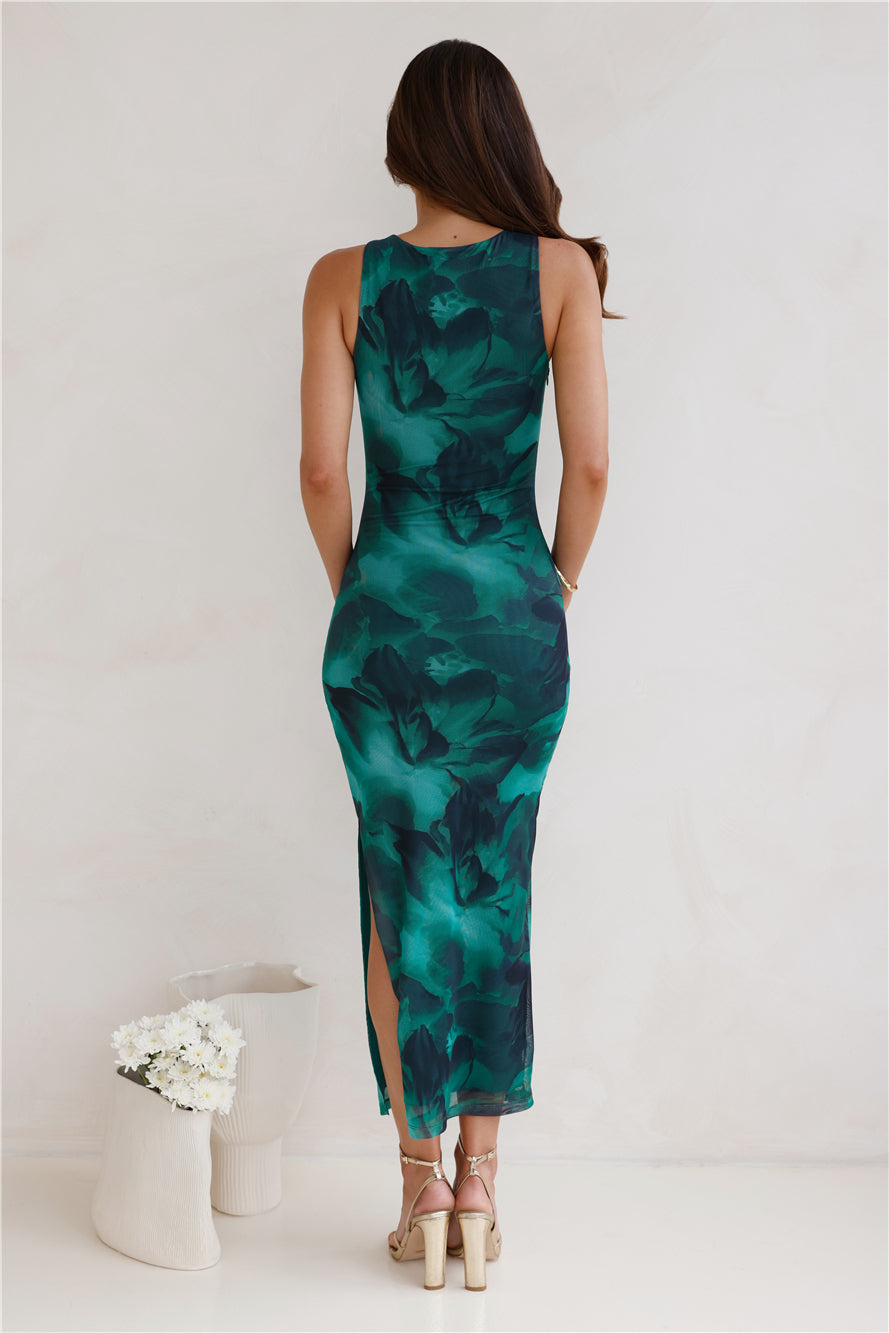 For The Party Mesh Maxi Dress – Tropical Elegance & Seductive Fit
