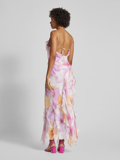 Irregular Floral Tassel Maxi Dress