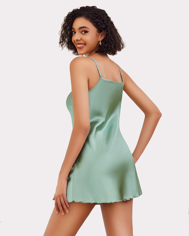 Camisón Corto de Satén – Vestido Mini Lencero