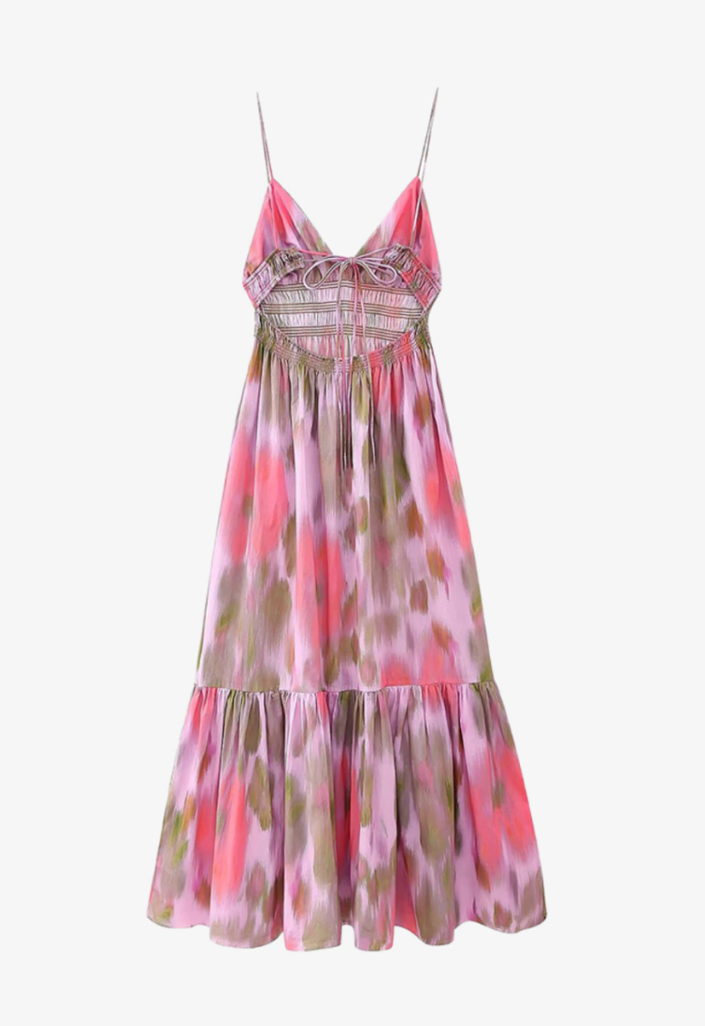 Vintage Straps Midi Dress