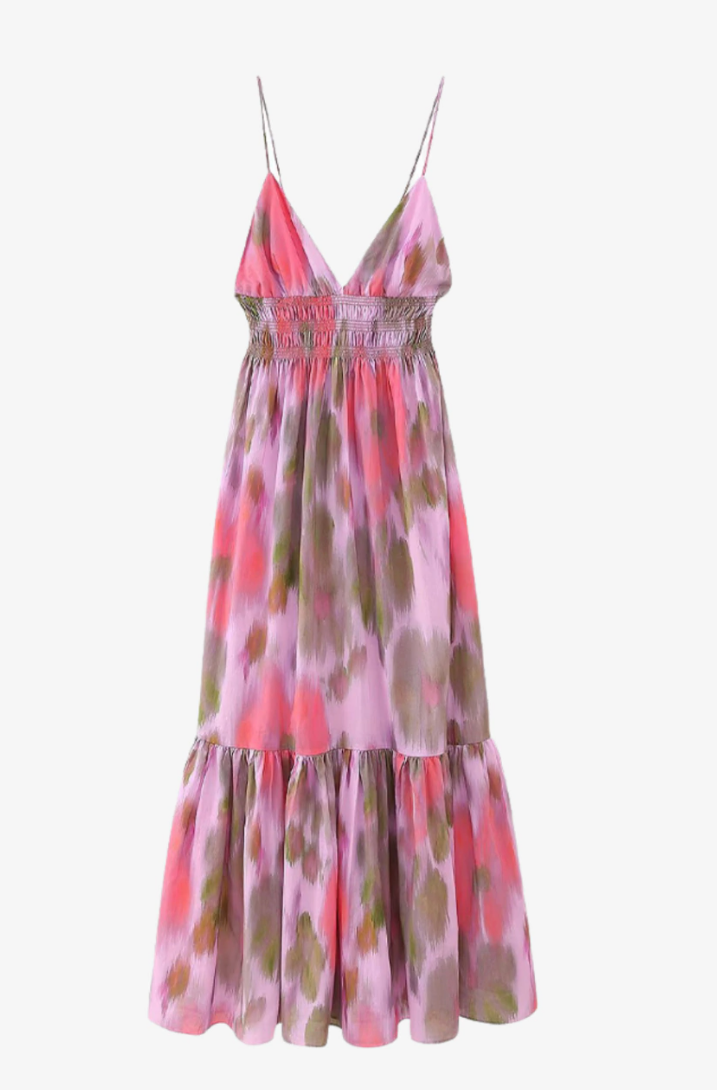 Vintage Straps Midi Dress