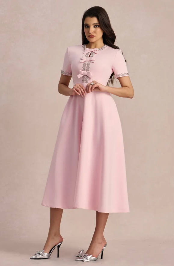 Sybil - Luxury Rhinestone Bowknot Dress
