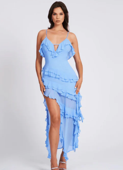 Zephyra - Luxe Irregular Tassel Maxi Dress