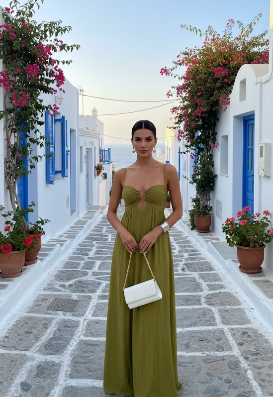 Flou Olive Morea Maxi Dress