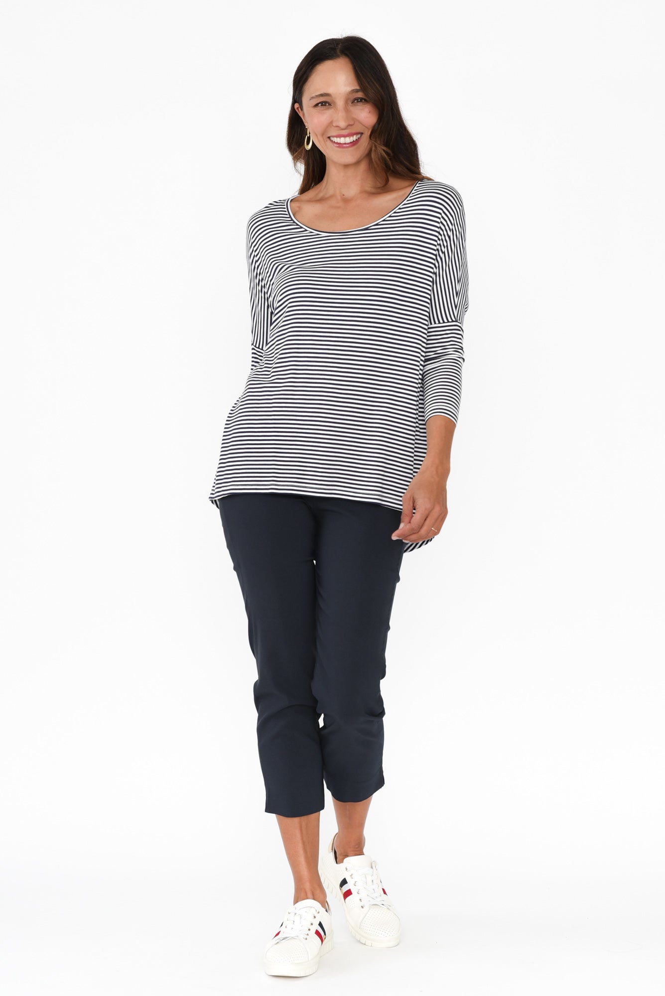 Pantalones capri elásticos azul marino Cody