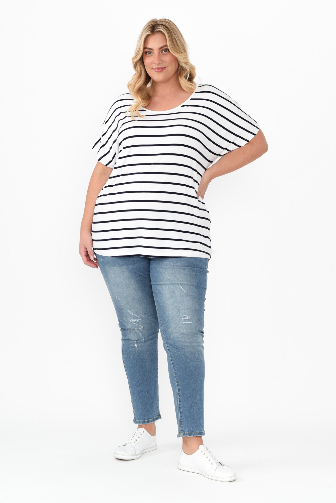 Jeans elásticos azules desgastados Zadie