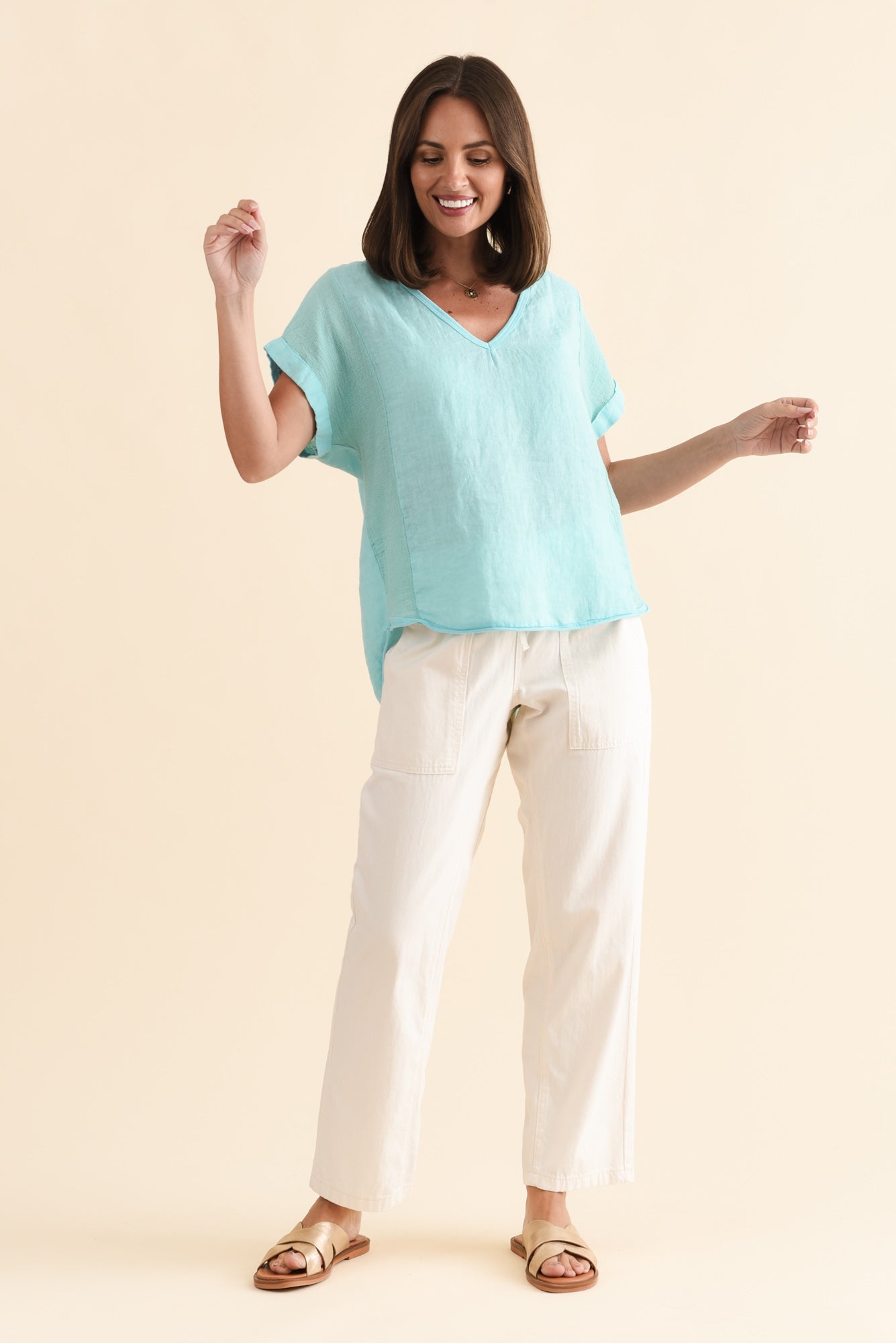 Pantalones jogger de algodón blancos Quinn