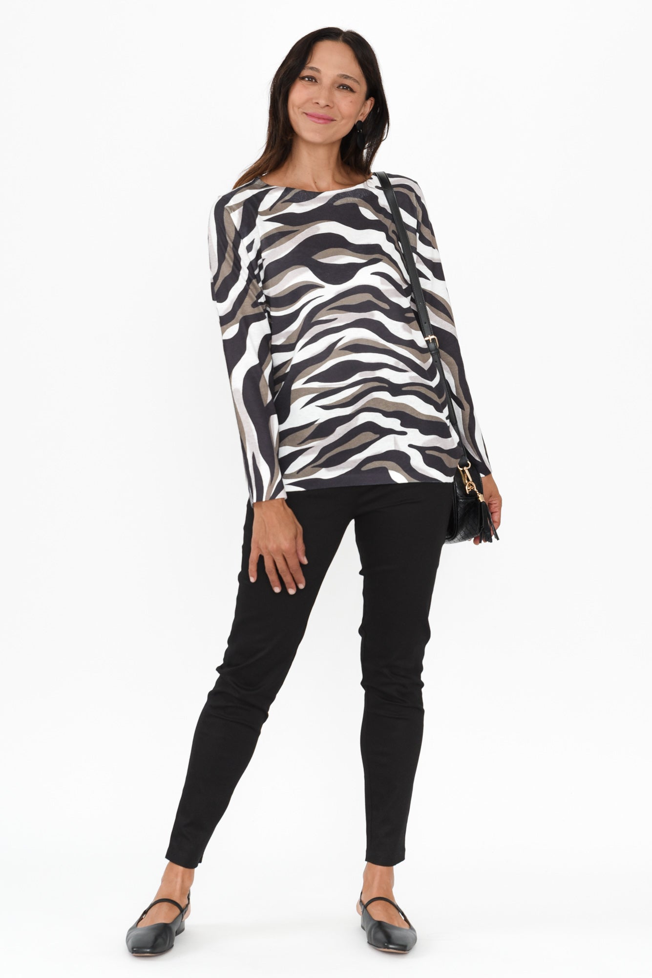 Pantalones elásticos de algodón negros Laia