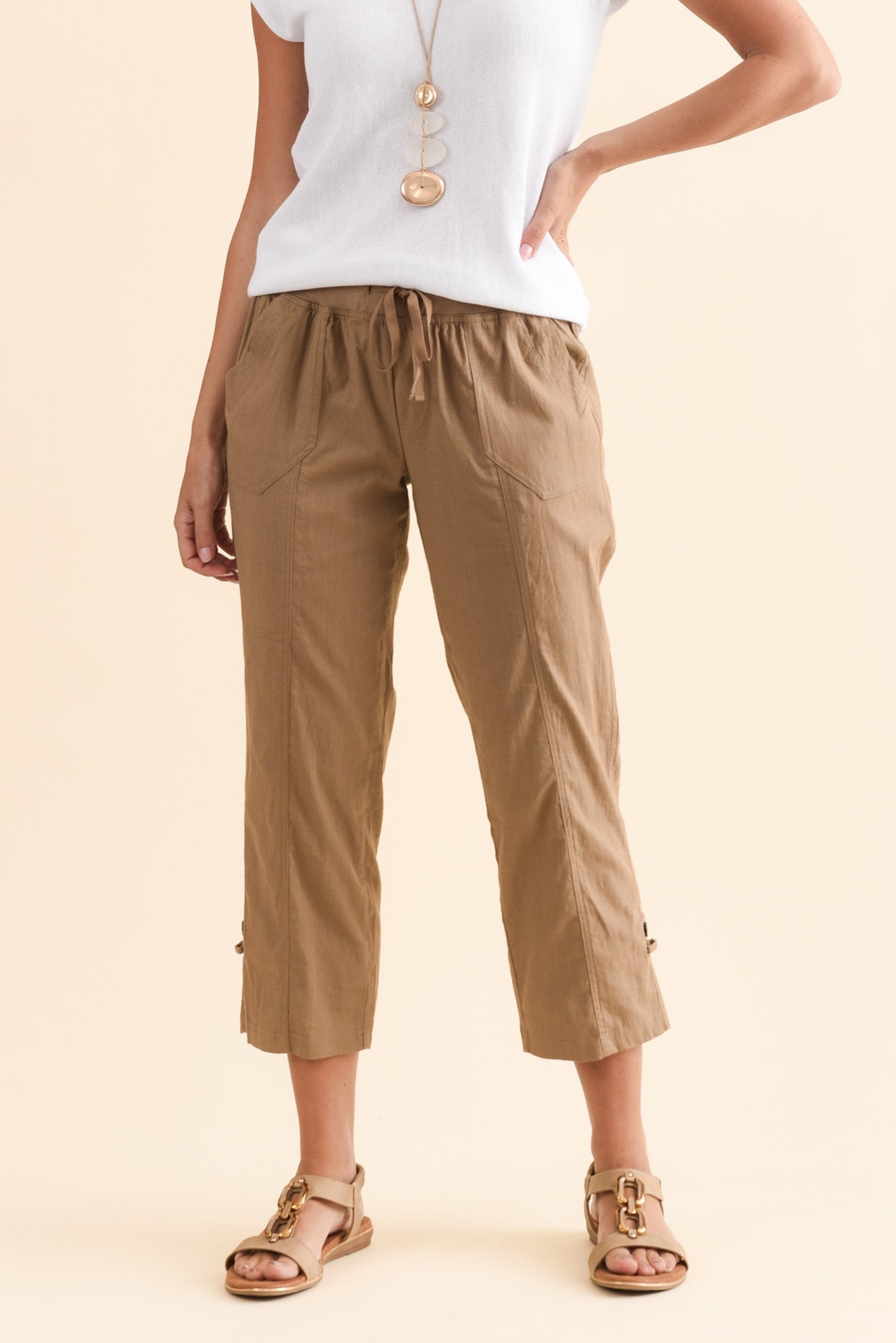 Pantalones cargo color topo Lindsay 7/8