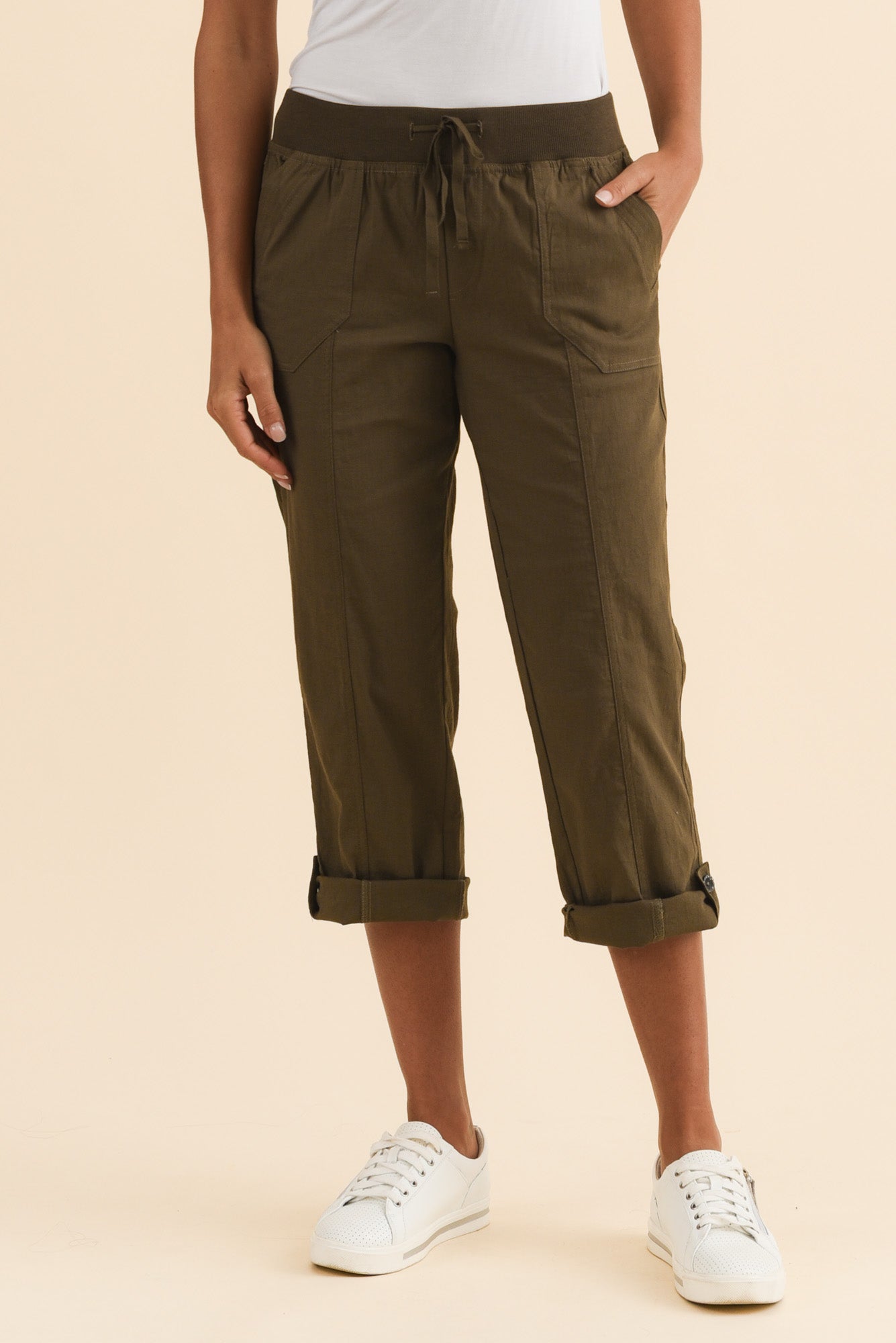 Pantalones cargo caqui Lindsay 7/8