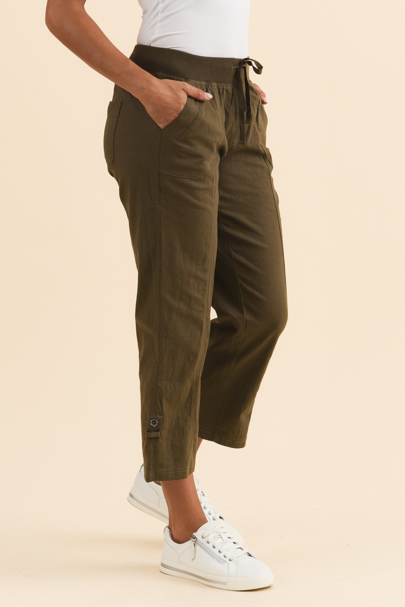 Pantalones cargo caqui Lindsay 7/8