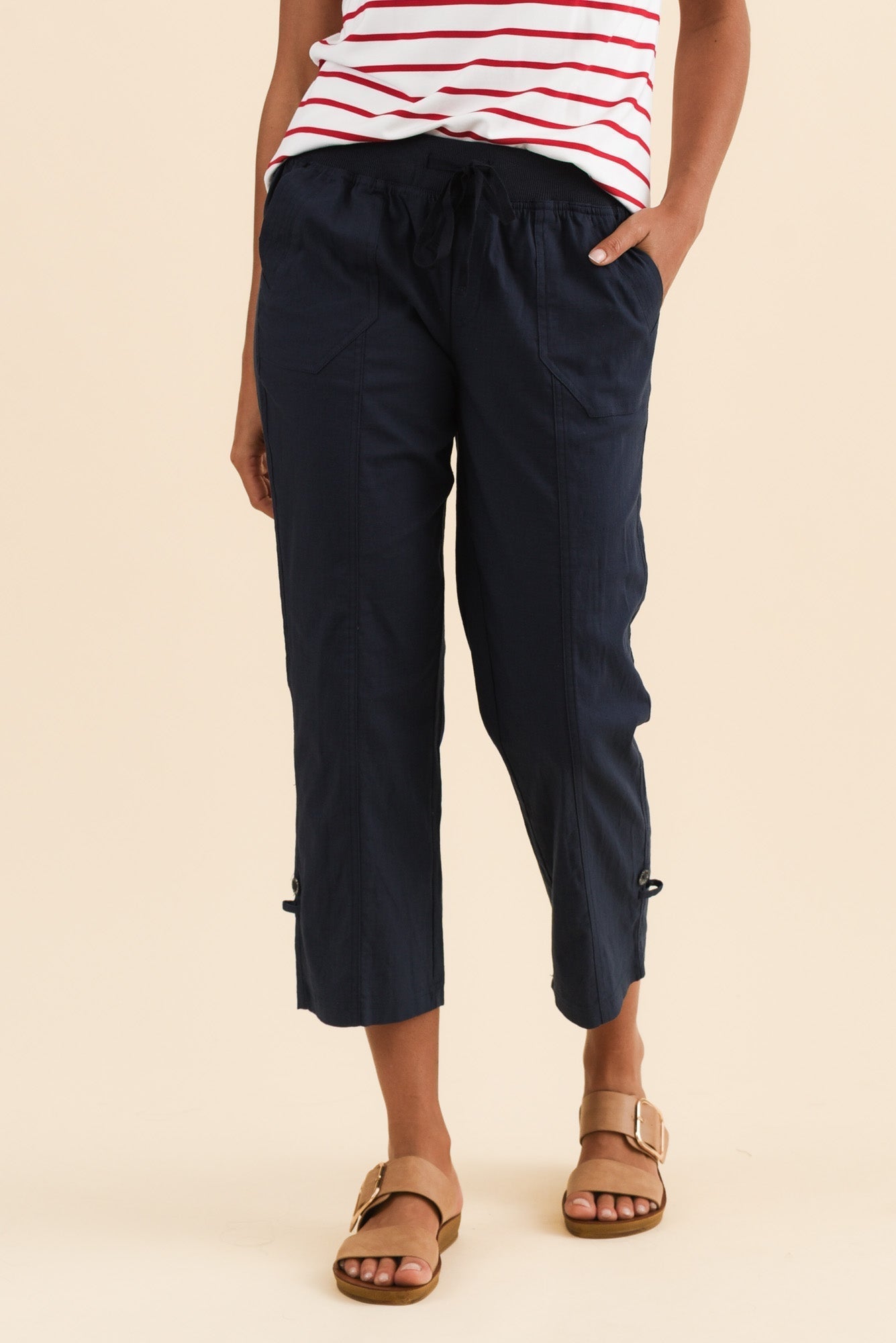 Pantalones cargo azul marino Lindsay 7/8
