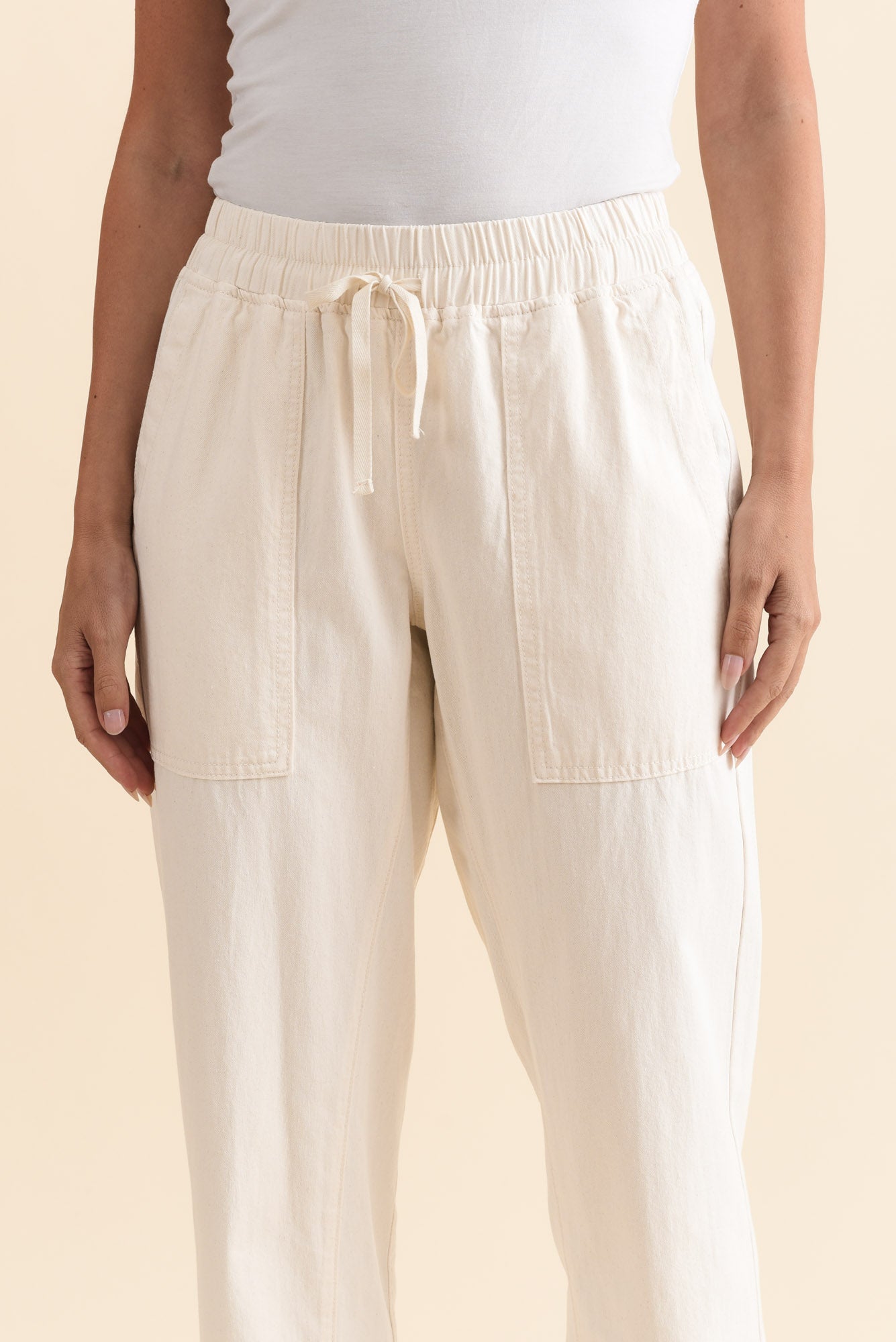 Pantalones jogger de algodón blancos Quinn